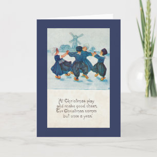Holländische Weihnachtskindertänze, individuell an Feiertagskarte