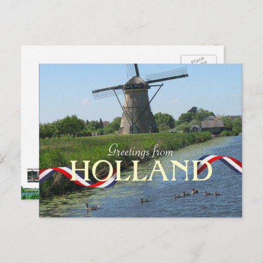 Holländische Windmill Enten Postcard Postkarte (Vorne/Hinten)
