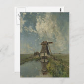 Holländische Windmühle auf dem Polgeweg Paul Gabri Postkarte (Vorne/Hinten)