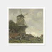 holländische Windmühle, Jacob Maris Serviette (Vorderseite)