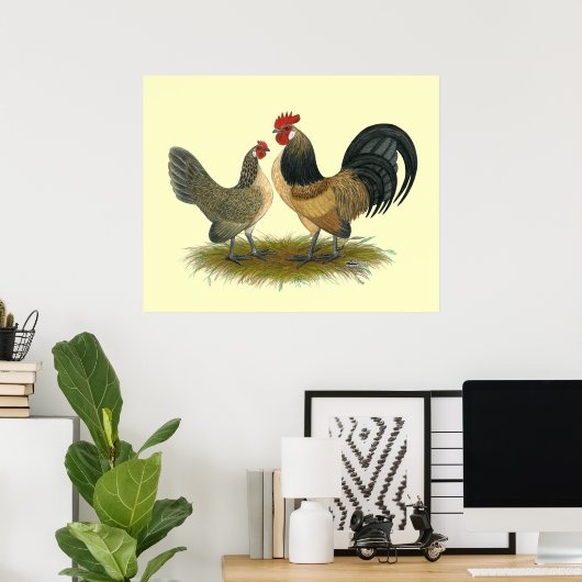 Holländischer Bantam: Blue Quail Poster (Heimbüro)