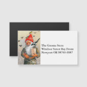 Holländischer Gnome Fütternd Vögel Magnetkarte (Vorne/Hinten)