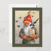 Holländischer Gnome Fütternd Vögel Postkarte (Vorne/Hinten)