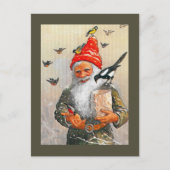 Holländischer Gnome Fütternd Vögel Postkarte (Vorderseite)