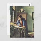 Holländischer Künstler Vermeer Painting The Geogra Postkarte (Vorne/Hinten)