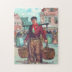 Holländischer Mann mit Körben Puzzle