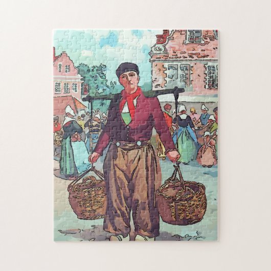 Holländischer Mann mit Körben Puzzle (Vertikal)