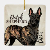 Holländischer Schäferhund - Dutchie Keramikornament (Rückseite)