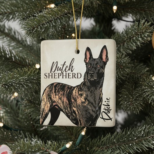 Holländischer Schäferhund - Dutchie Keramikornament