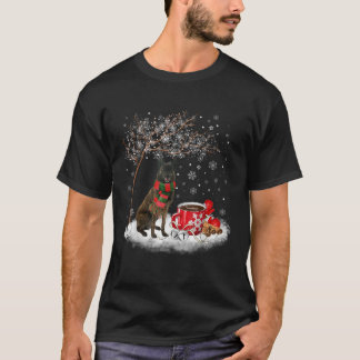 Holländischer Schäferhund im Schnee Weihnachten Xm T-Shirt