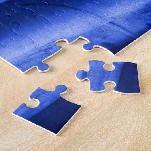 Holländischer Stil Delft Blaues Fischerboot Puzzle (Seite)