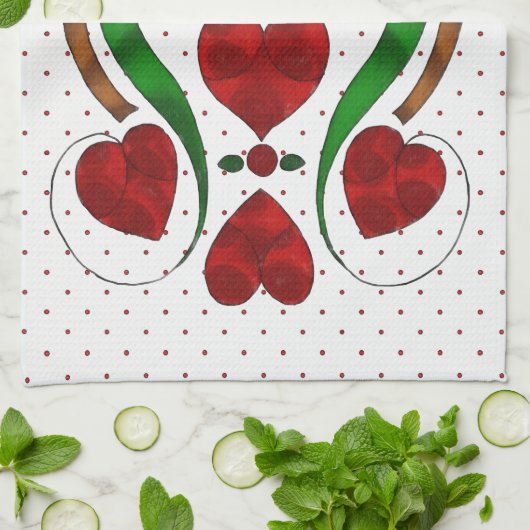 Holländisches Herz Geschirrtuch (Gefaltet)