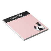 Holländisches Kaninchen Pink & Black 5,5" x 6" Ben Notizblock (angewinkelt)