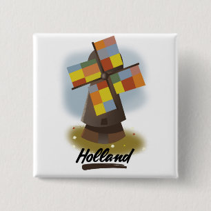 Holländisches Reiseplakat Button