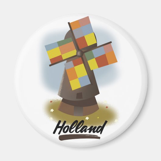 Holländisches Reiseplakat Magnet (Vorne)