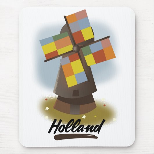 Holländisches Reiseplakat Mousepad (Vorne)