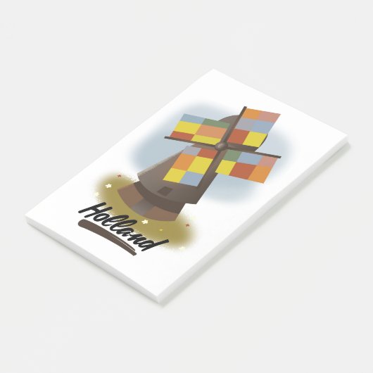 Holländisches Reiseplakat Post-it Klebezettel (angewinkelt)