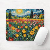 Holländisches Tulpenfeld Mousepad (Mit Mouse)