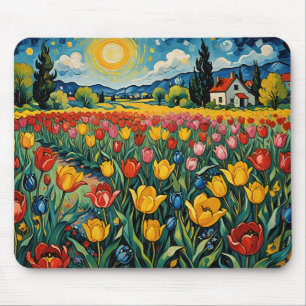 Holländisches Tulpenfeld Mousepad