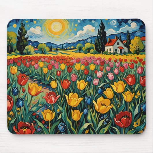 Holländisches Tulpenfeld Mousepad (Vorne)