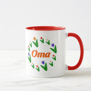 Hollands Bauernmuster mit leuchtenden Tulpen Oma Tasse
