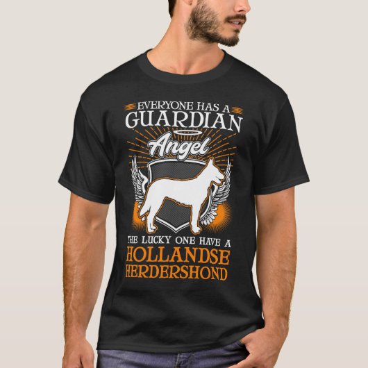 Hollandse Herder Guardian Angel Herdershond T-Shirt (Vorderseite)