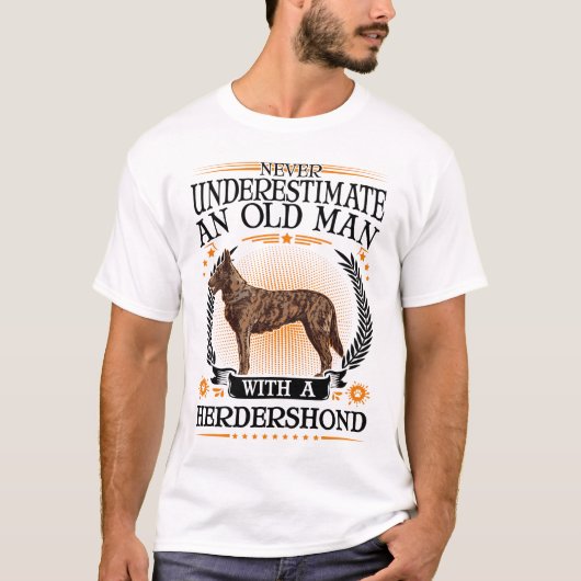 Hollandse Herder Old Man Herdershond T-Shirt (Vorderseite)