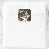 Hölle durch hieronymus bosch quadratischer aufkleber (Tasche)