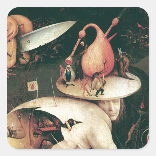 Hölle durch hieronymus bosch quadratischer aufkleber (Vorderseite)