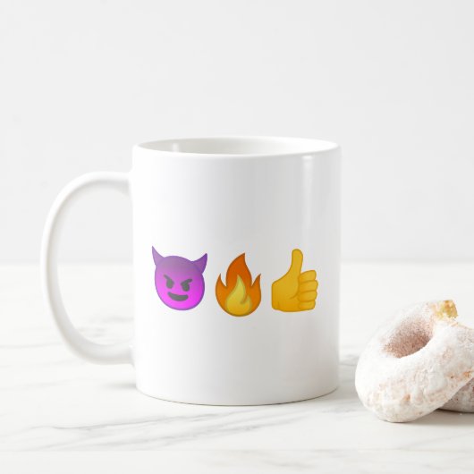 Hölle ja! |Personalized Emoji Kaffee-Tasse Kaffeetasse (Mit Donut)