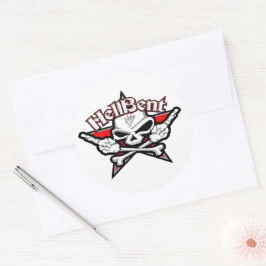 Hölle verbogen 1 runder aufkleber (Umschlag)