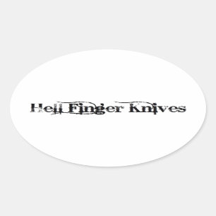 Höllen-Finger-Messer-Aufkleber Ovaler Aufkleber