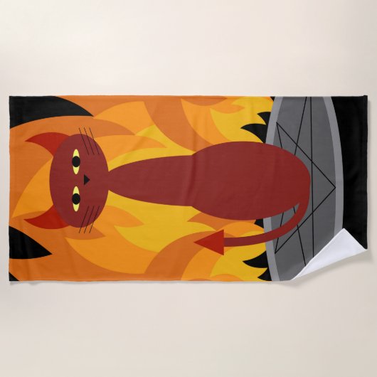 Höllen-Katze Strandtuch (Vorderseite)