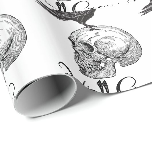 Höllen-Krähe Halloween Geschenkpapier (Rolleneckpunkt)