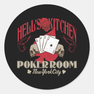 Höllen-Küchen-Poker-Raum, New- York Cityaufklebe Runder Aufkleber
