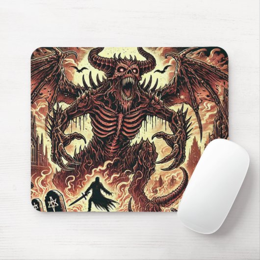 "Höllenbestie: Death Metal Design" Mousepad (Mit Mouse)