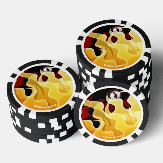Höllenfeuer The Devil's Eye Poker Chip (Stapel)