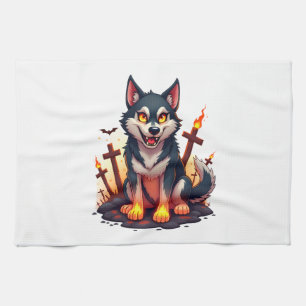 Höllenhund Husky Hund Geschirrtuch