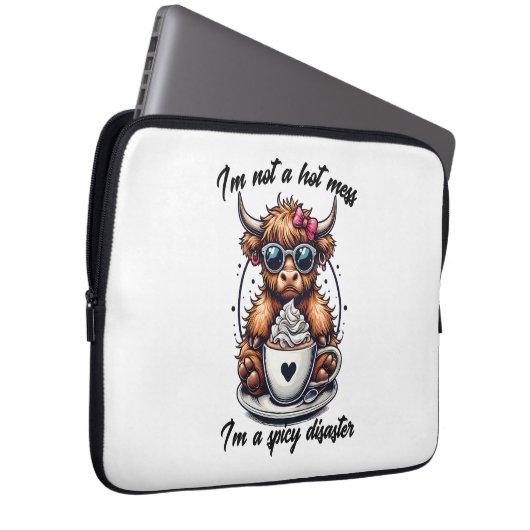 Höllenkaffee , Kaffeekühe Laptopschutzhülle (Vorne Rechts)