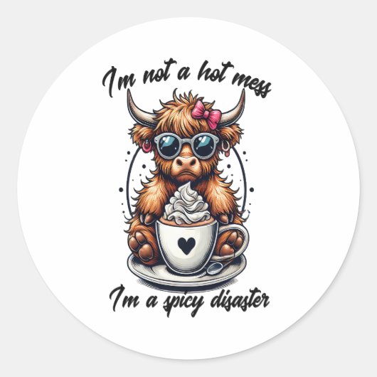 Höllenkaffee , Kaffeekühe Runder Aufkleber (Vorderseite)