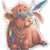 Höllenkuh , Coole Kuh , Sonnenblase Aufkleber (Vorderseite)