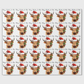 Höllenkuh Festlicher Bauernhof Frohe Weihnachten b Geschenkpapier (Flach)