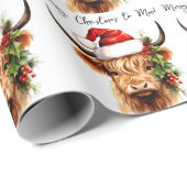Höllenkuh Festlicher Bauernhof Frohe Weihnachten b Geschenkpapier (Rolleneckpunkt)