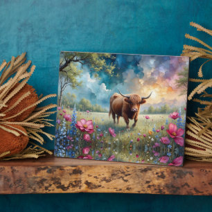 Höllenkuh, floraler Baum und Himmel Fotoplatte