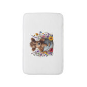 Höllenkuh in Blume Eimer, Niedlich Badematte (Vorderseite Vertikal)