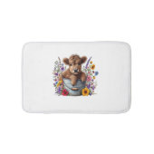 Höllenkuh in Blume Eimer, Niedlich Badematte (Vorderseite)
