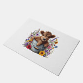 Höllenkuh in Blume Eimer, Niedlich Fußmatte (Schrägansicht)