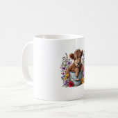 Höllenkuh in Blume Eimer, Niedlich Kaffeetasse (Vorderseite Links)