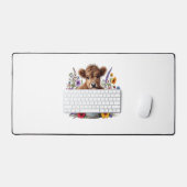 Höllenkuh in Blume Eimer, Niedlich Schreibtischunterlage (Tastatur & Maus)