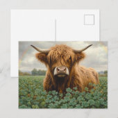 Höllenkuh in einem Kleeblatt Postkarte (Vorne/Hinten)